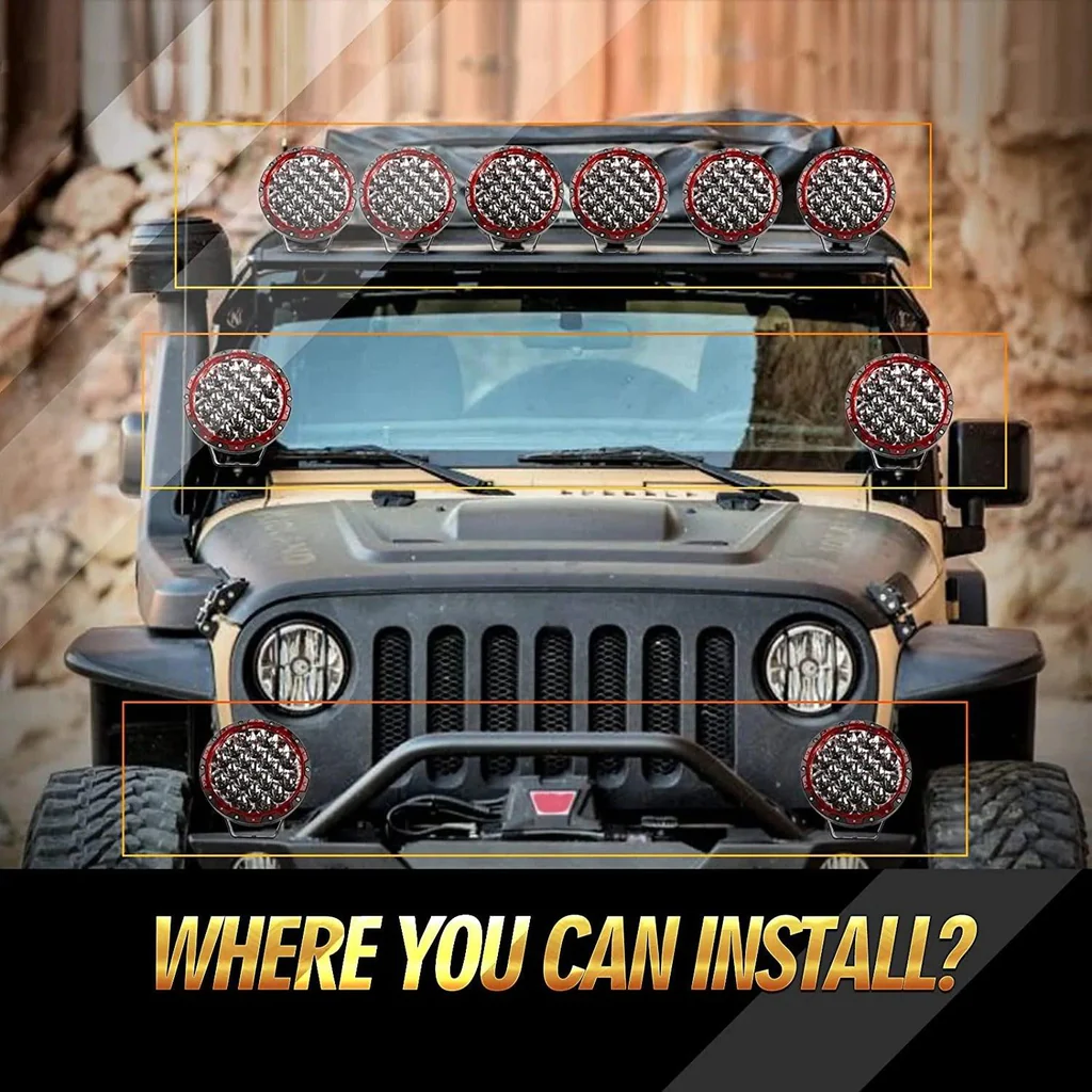 Auxbeam 7Inch 210W Round Spot Beam Off Road LED Driving Lights | Auxbeam LED Driving Lights | Auxbeam - Image 12
