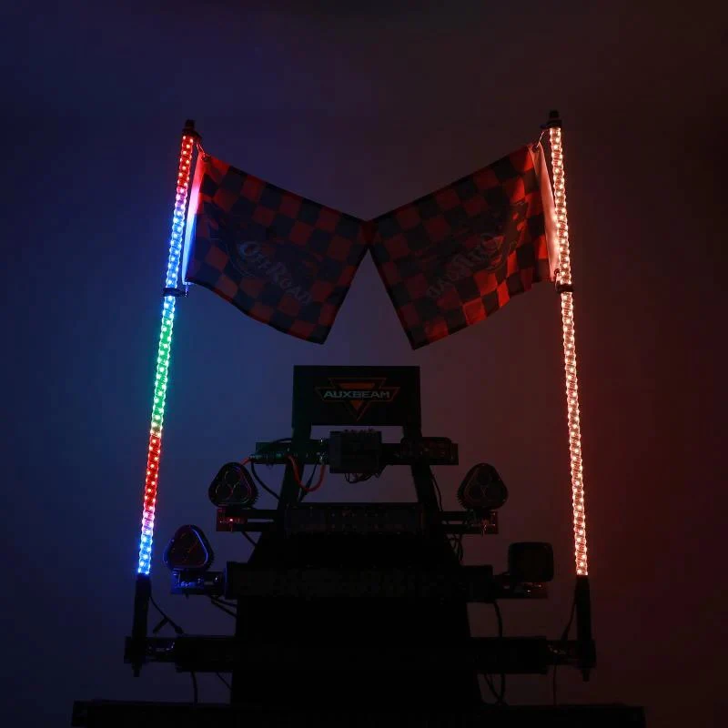 Auxbeam RGB Turn Signal & Brake Light with Bluetooth App/Remote Control Flag LED Whip Light - 3 Feet | Auxbeam | Auxbeam LED Fancy Lights - Image 11