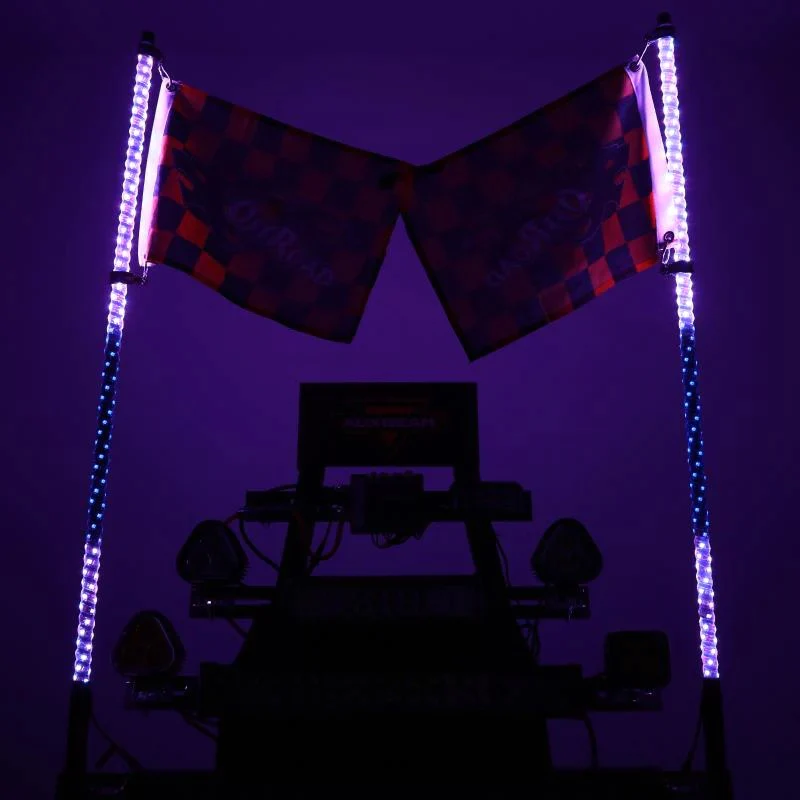 Auxbeam RGB Turn Signal & Brake Light with Bluetooth App/Remote Control Flag LED Whip Light - 3 Feet | Auxbeam | Auxbeam LED Fancy Lights - Image 12