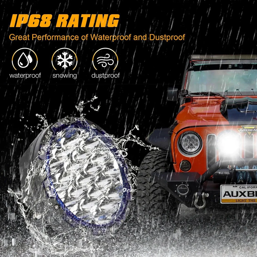 Auxbeam 7Inch 210W Round Spot Beam Off Road LED Driving Lights | Auxbeam LED Driving Lights | Auxbeam - Image 9