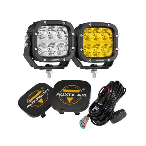 Auxbeam 5 Inch 132W White/Amber LED Pods With Amber DRL For SUV Jeep | Auxbeam | Auxbeam Pod Lights